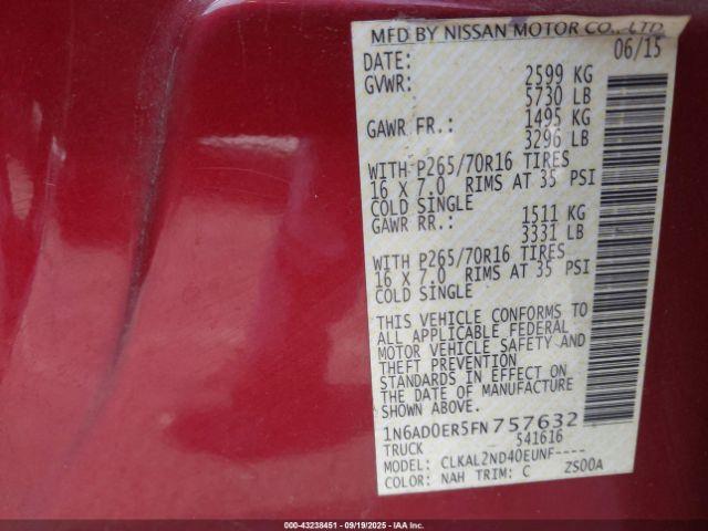 Nissan Frontier Sv Image 9