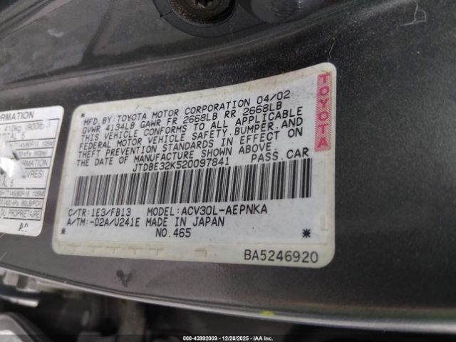 Toyota Camry Le Image 3