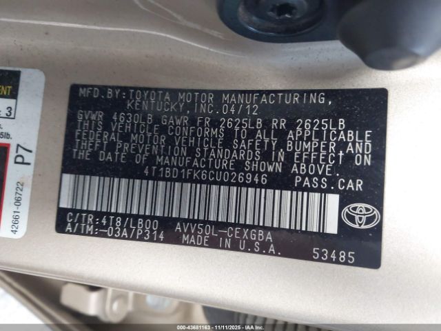 Toyota Camry Xle Image 2