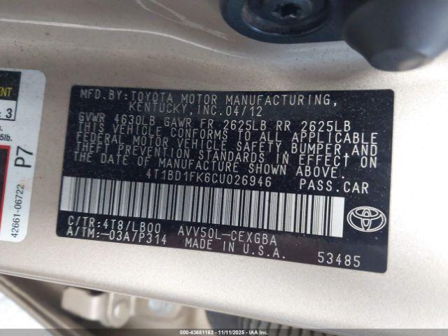 Toyota Camry Xle Image 2