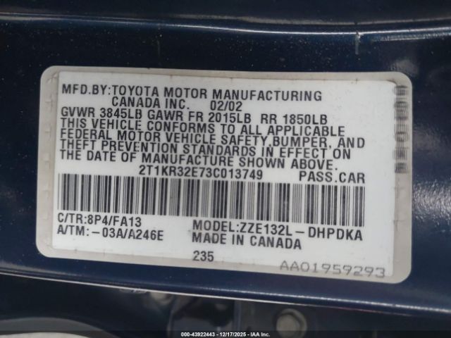 Toyota Matrix Standard Image 10