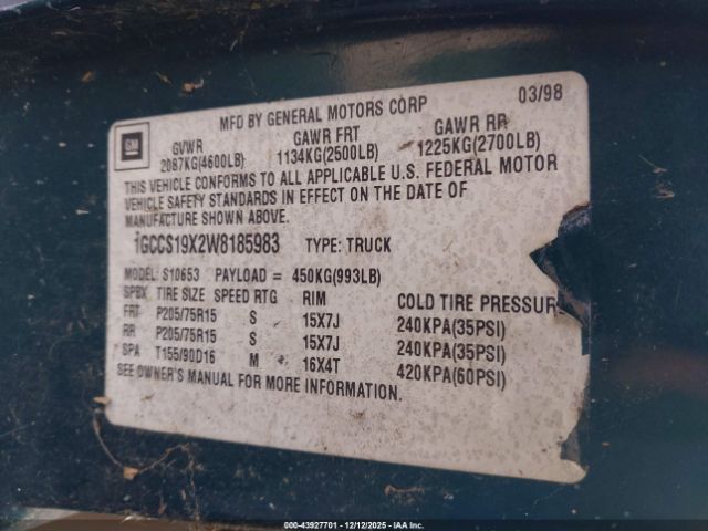 Chevrolet S-10 Ls Fleetside Image 10